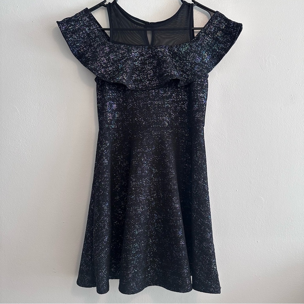 NWOT Disney Sparkly Black Dress with Ruffle